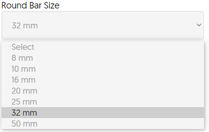 round bar size