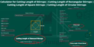 Calculator for Cutting Length of Stirrups | Cutting Length of Rectangular Stirrups | Cutting Length of Square Stirrups | Cutting Length of Circular Stirrups | Cutting Length of Helical Stirrups | Cutting Length of Diamond Stirrups