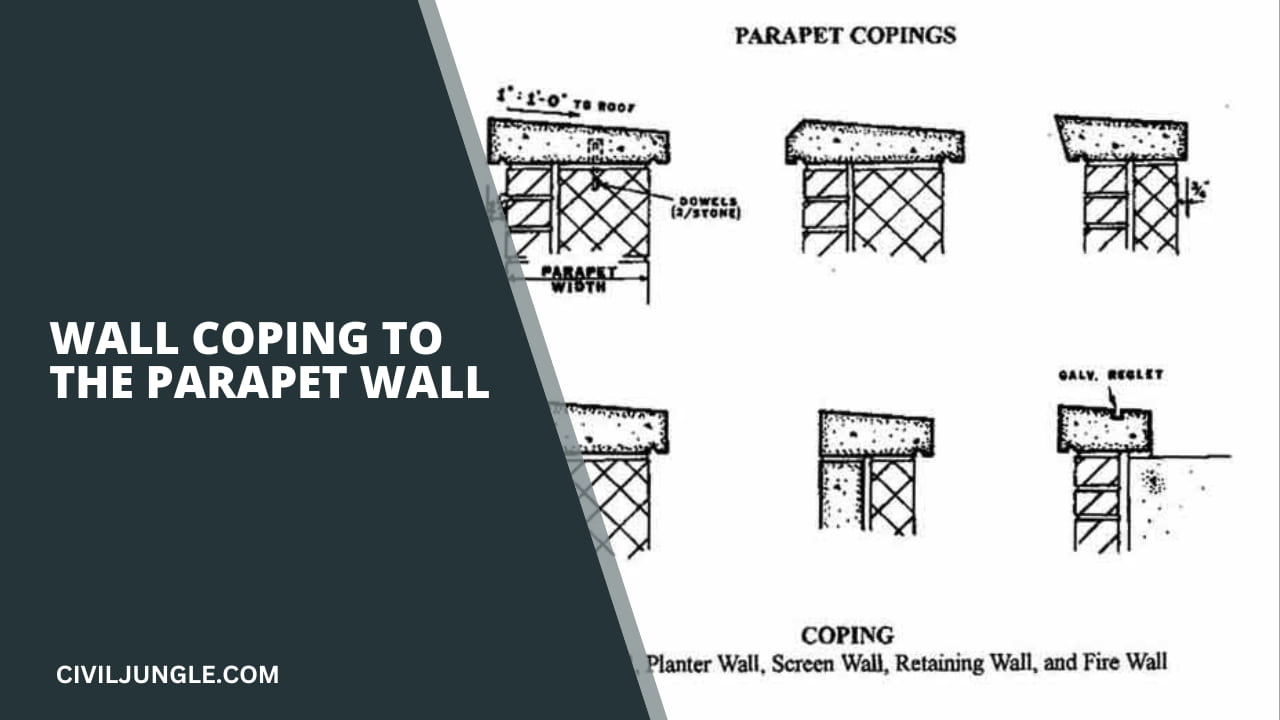 Wall Coping to the Parapet Wall