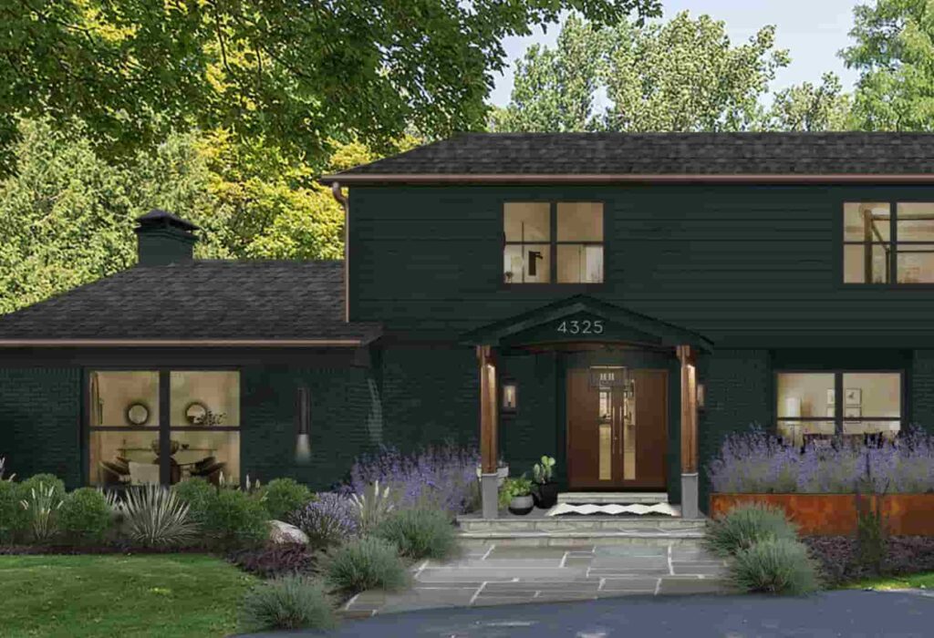 Dark Green House Color Schemes