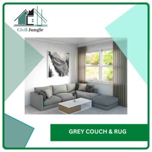 Grey Couch & Rug