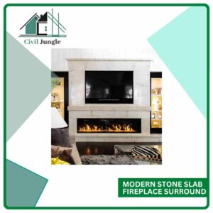 Modern Stone Slab Fireplace Surround