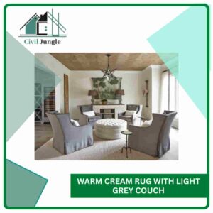 Warm Cream Rug with Light Grey Couch